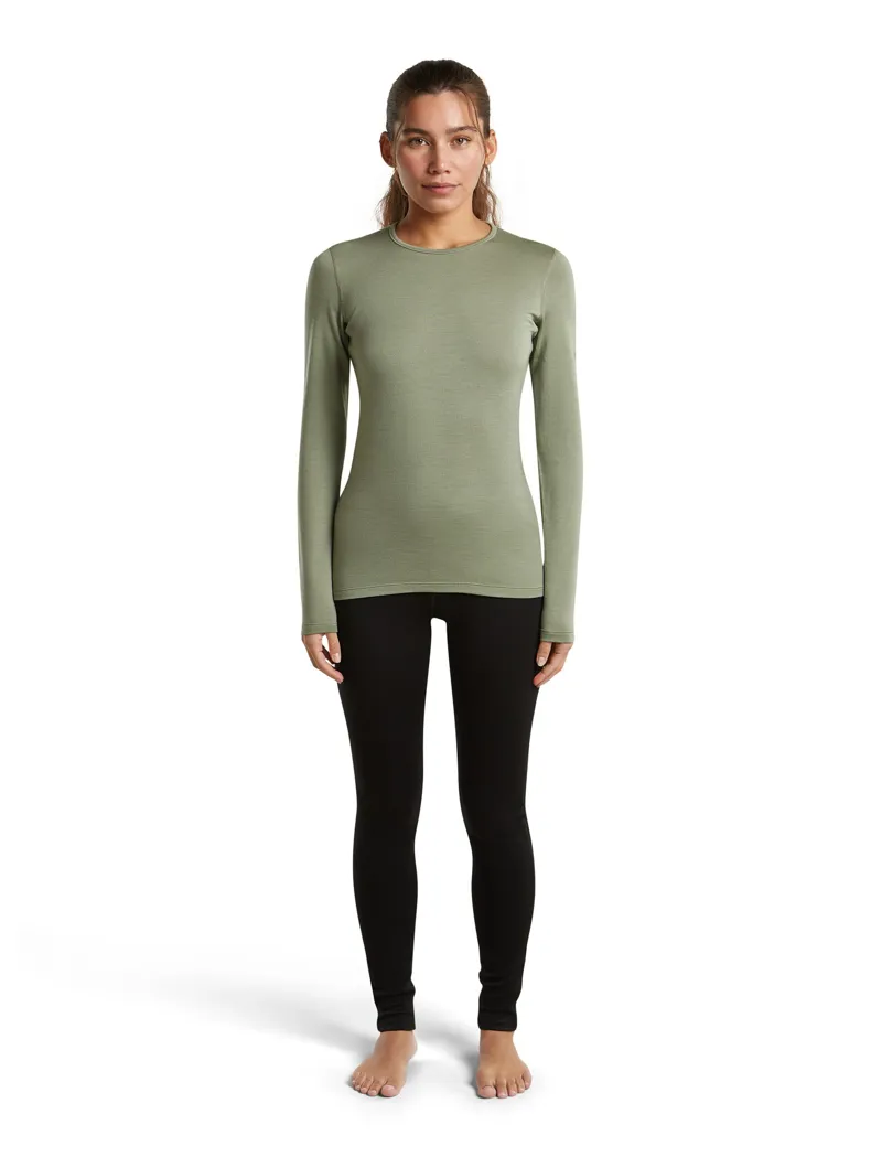 Icebreaker Womens 260 Tech Long Sleeved Crew Tee - Lichen-3