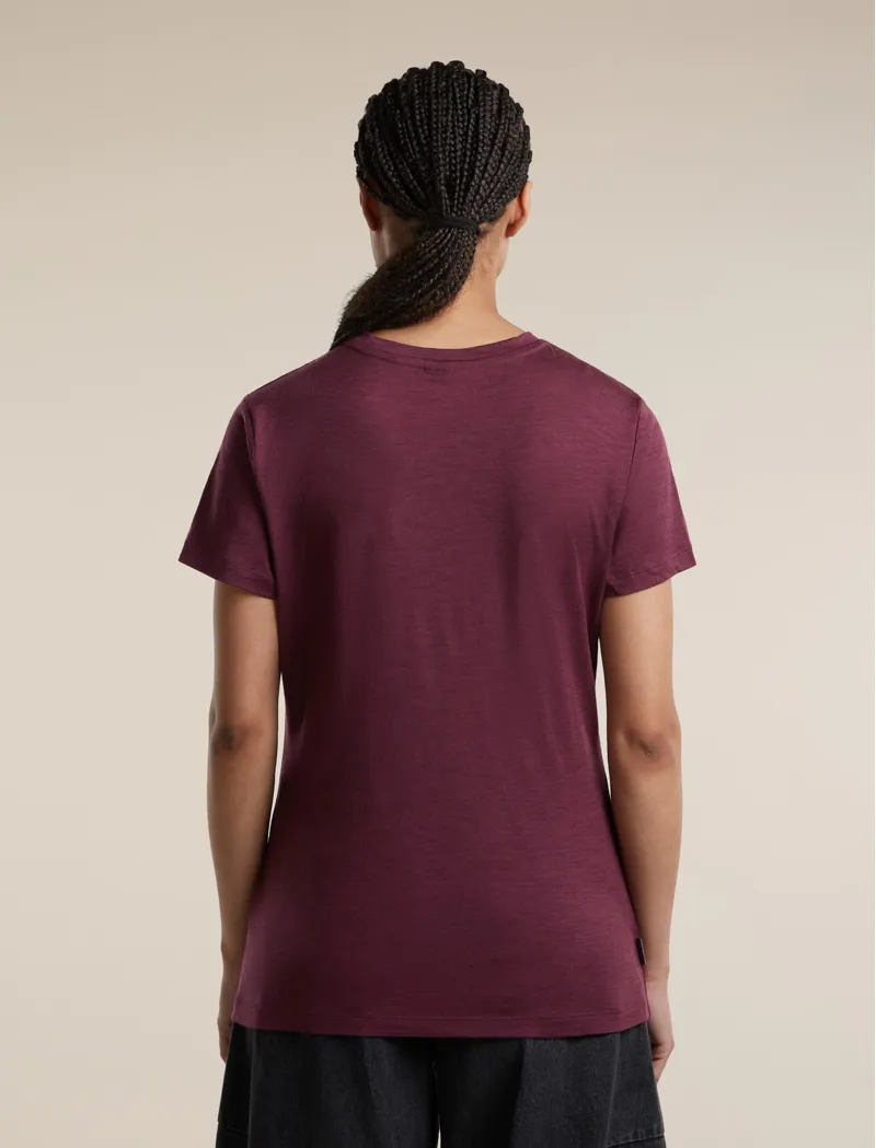 Icebreaker Womens Merino 150 Tech Lite III Short Sleeved Tee - Dark Berry-2
