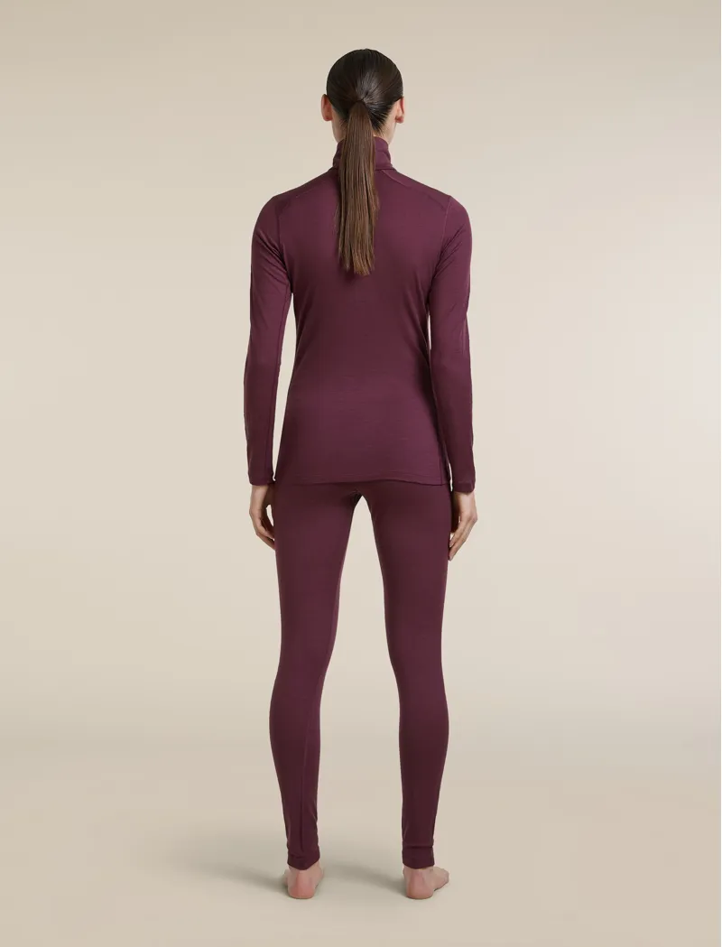 Icebreaker Womens 200 Oasis Long Sleeved Half Zip Tee - Dark Berry-5