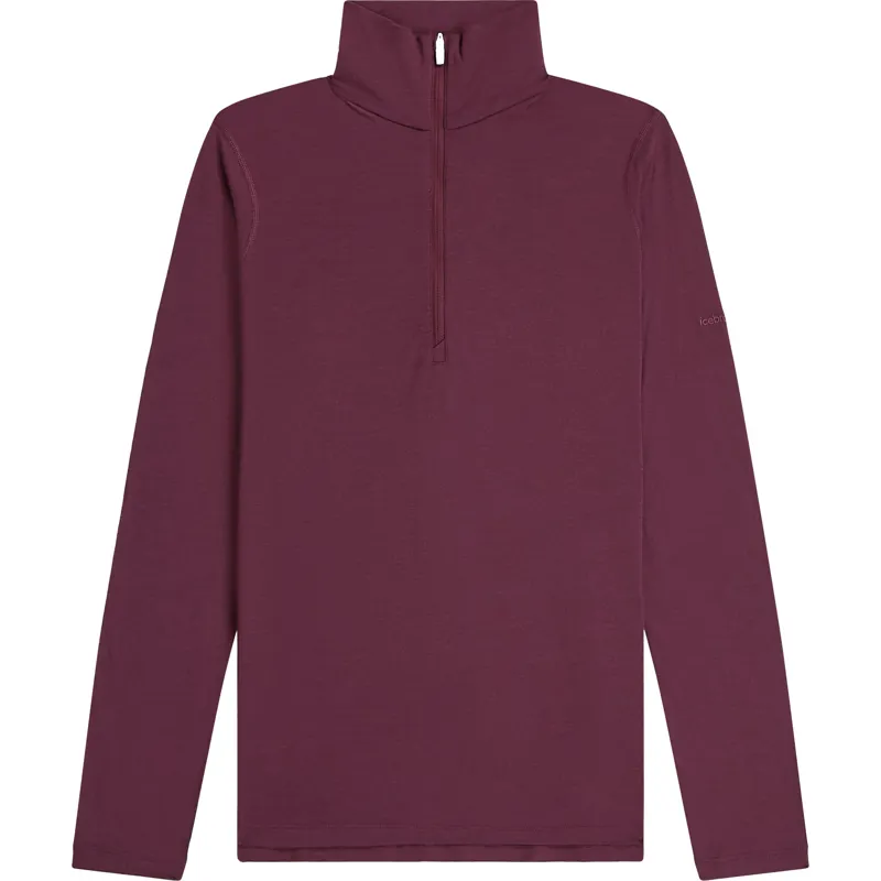 Icebreaker Womens 200 Oasis Long Sleeved Half Zip Tee - Dark Berry-1