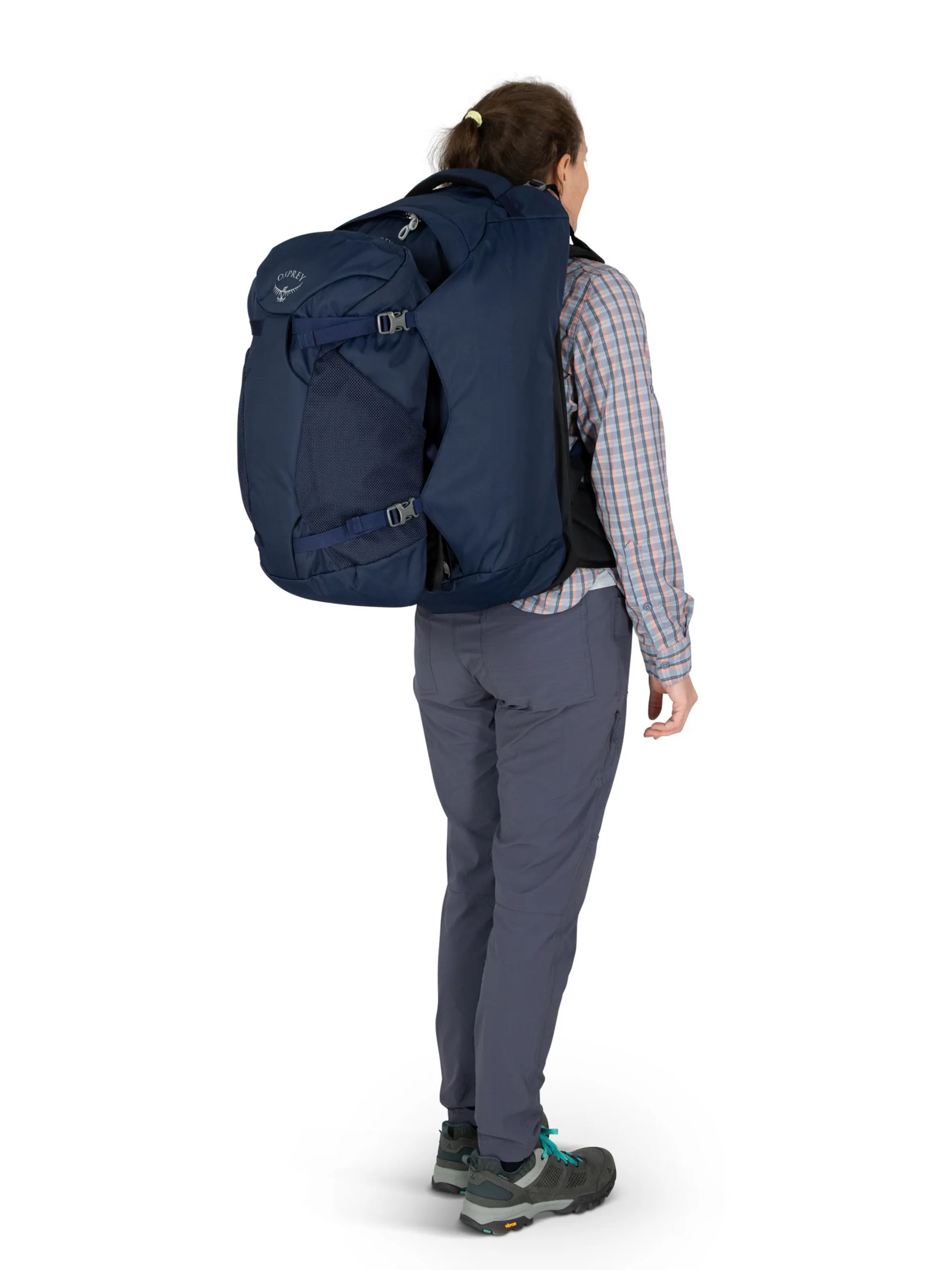 osprey 55l travel backpack Farpoint Trek Men's Backpack, Muted Space Blue : Sports & Outdoors Durable fabrics in high Osprey Fairview 55 Womens Hiking