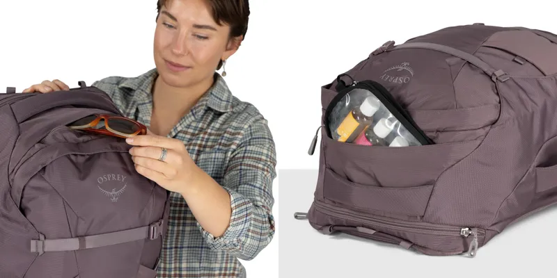 Osprey Womens Fairview 40 Travel Pack - Cascade Blue-Torrent Blue-10