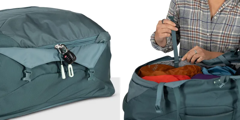 Osprey Womens Fairview 70 Travel Pack - Cascade Blue-Torrent Blue-12