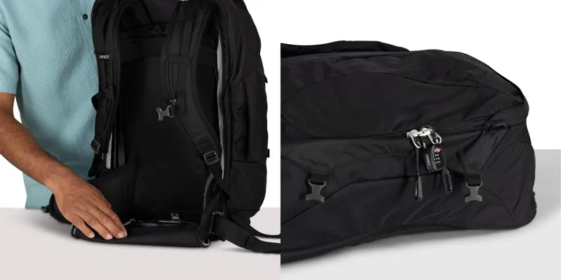 Osprey Mens Farpoint 55 Travel Pack - Black-7