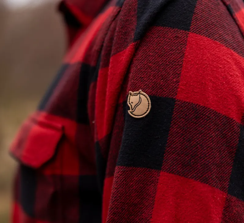 Fjallraven Mens Ovik Heavy Flannel Shirt - Red-Black-6