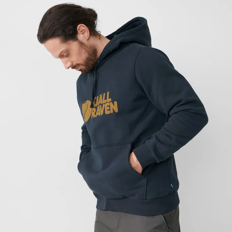 Fjallraven Mens Fjallraven Logo Hoodie - Black-3