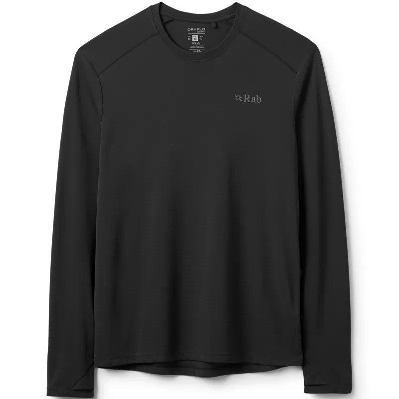 Rab Mens Force Long Sleeved Tee - Black
