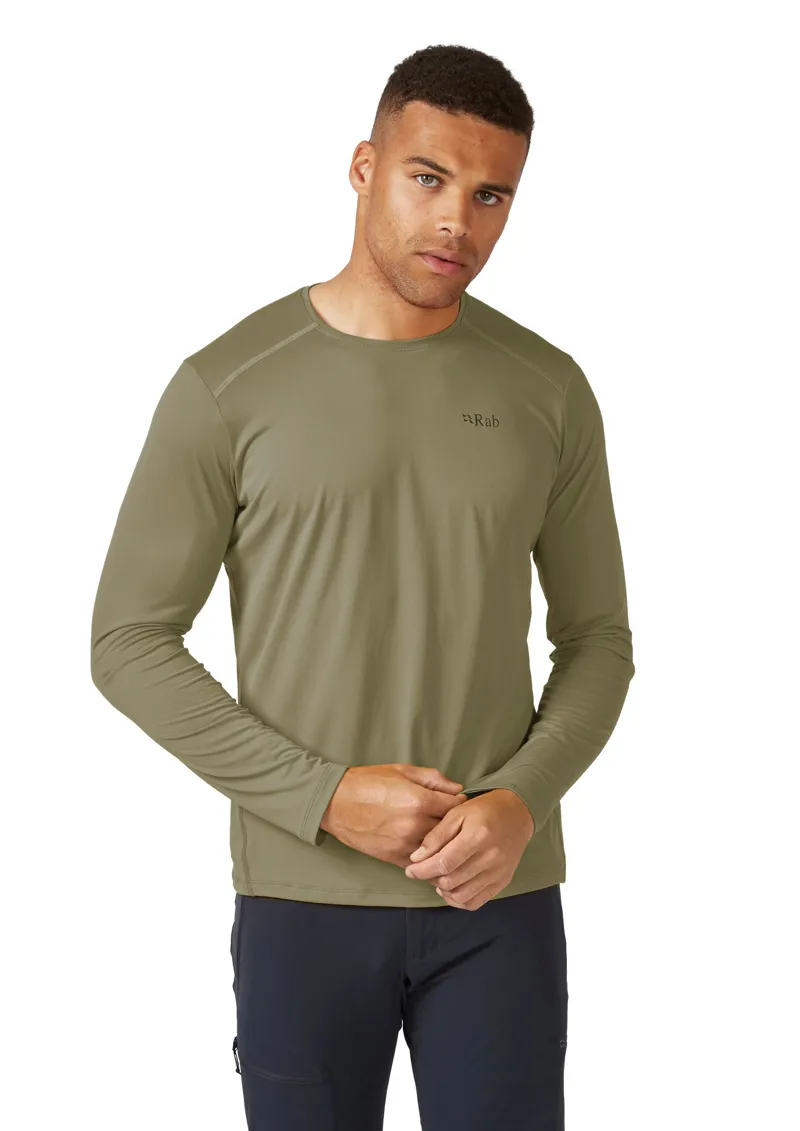 Rab Mens Force Long Sleeved Tee - Light Khaki-1
