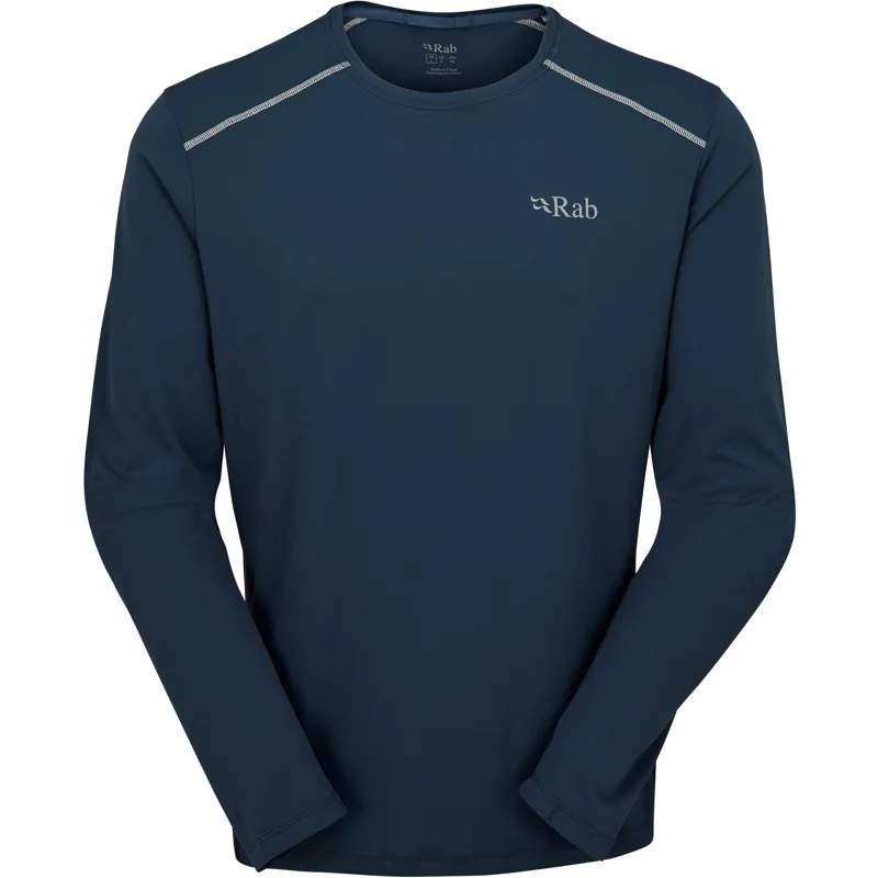 Rab Mens Force Long Sleeved Tee - Tempest Blue