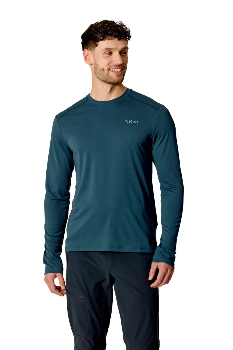 Rab Mens Force Long Sleeved Tee - Tempest Blue-2