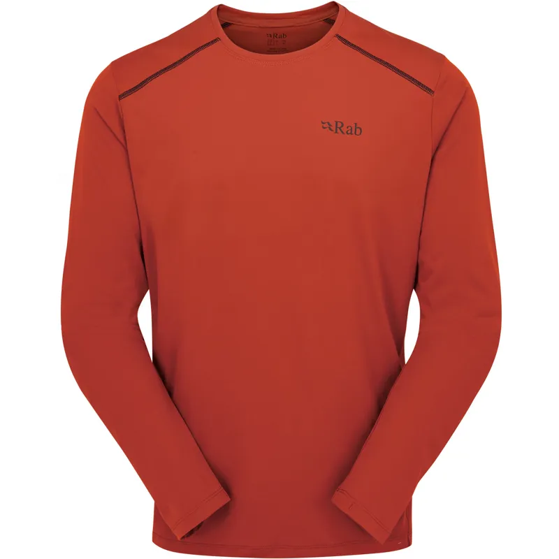 Rab Mens Force Long Sleeved Tee - Tuscan Red