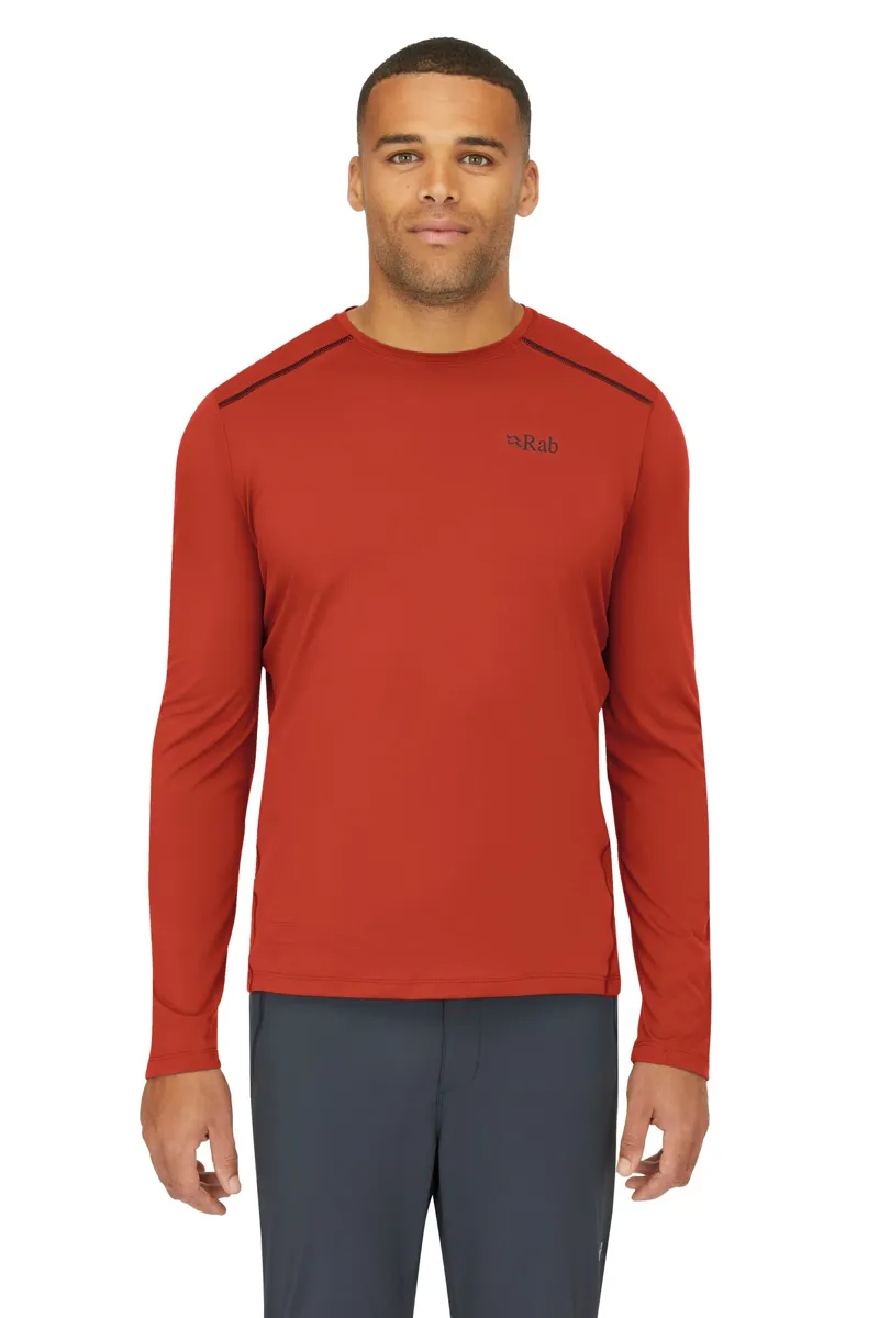 Rab Mens Force Long Sleeved Tee - Tuscan Red-1