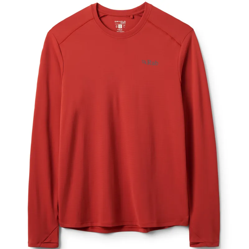 Rab Mens Force Long Sleeved Tee - Tuscan Red