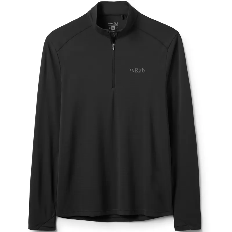 Rab Mens Force Long Sleeved Zip-Tee - Black