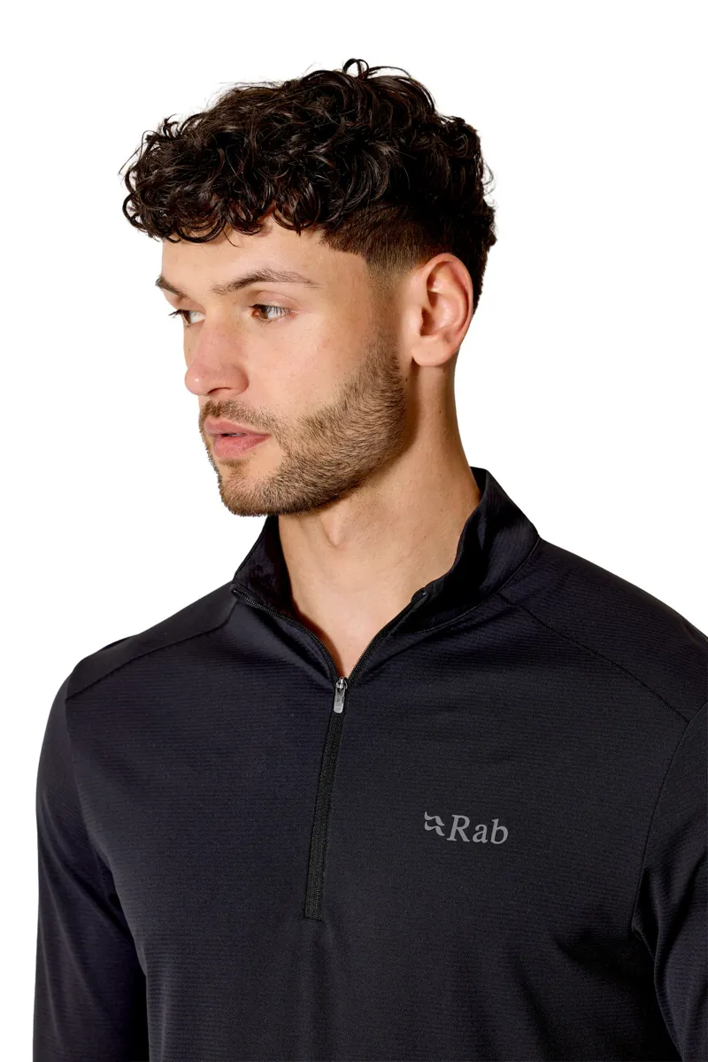 Rab Mens Force Long Sleeved Zip-Tee - Black-3