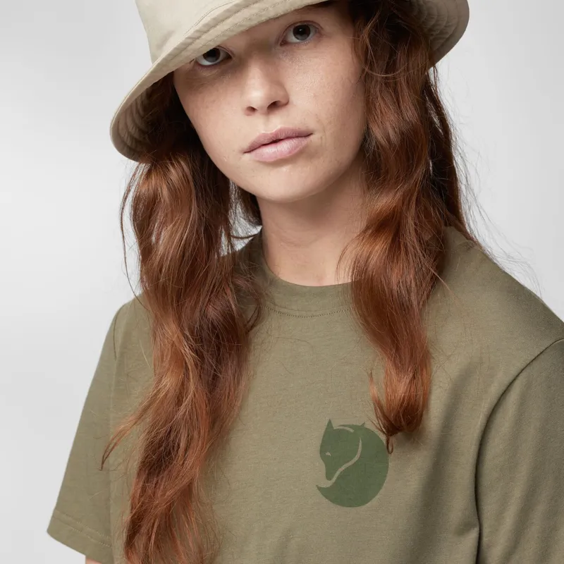 Fjallraven Womens Fox Boxy Logo Tee - Chalk White-3