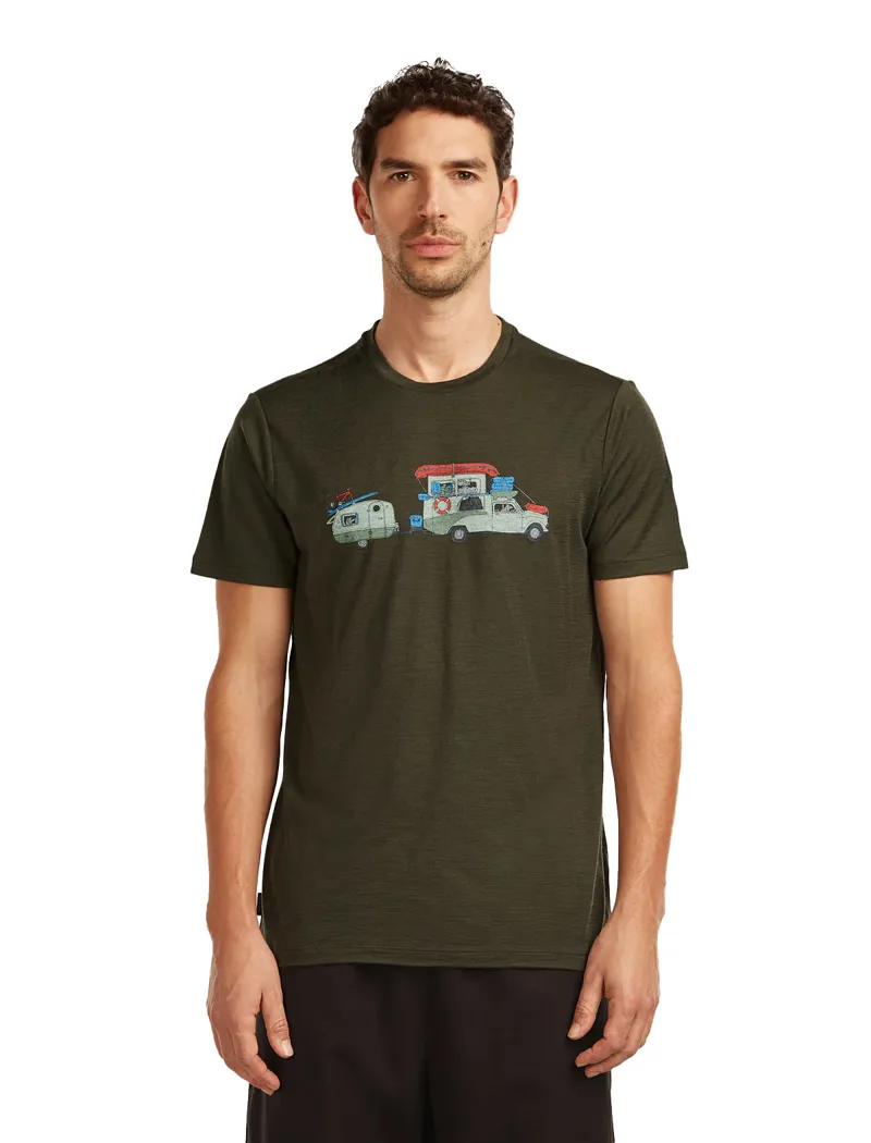 Icebreaker Mens 150 Tech Lite Short Sleeved Tee - Trans-Dk Loden-1