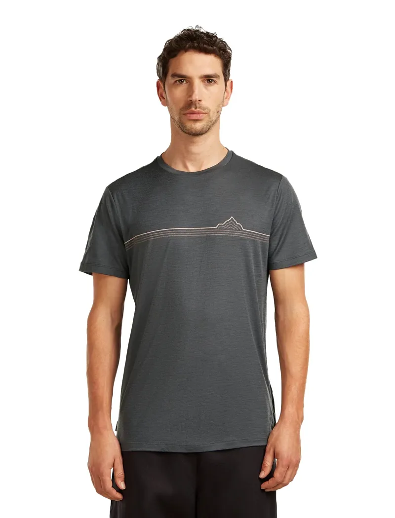 Icebreaker Mens 150 Tech Lite Short Sleeved Tee - Range-Obsidian-1