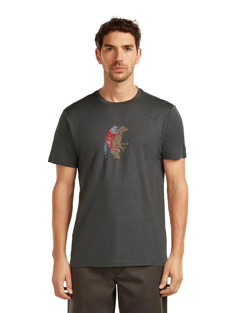 Icebreaker Mens 150 Tech Lite Short Sleeved Tee - Bear-Obsidian-1