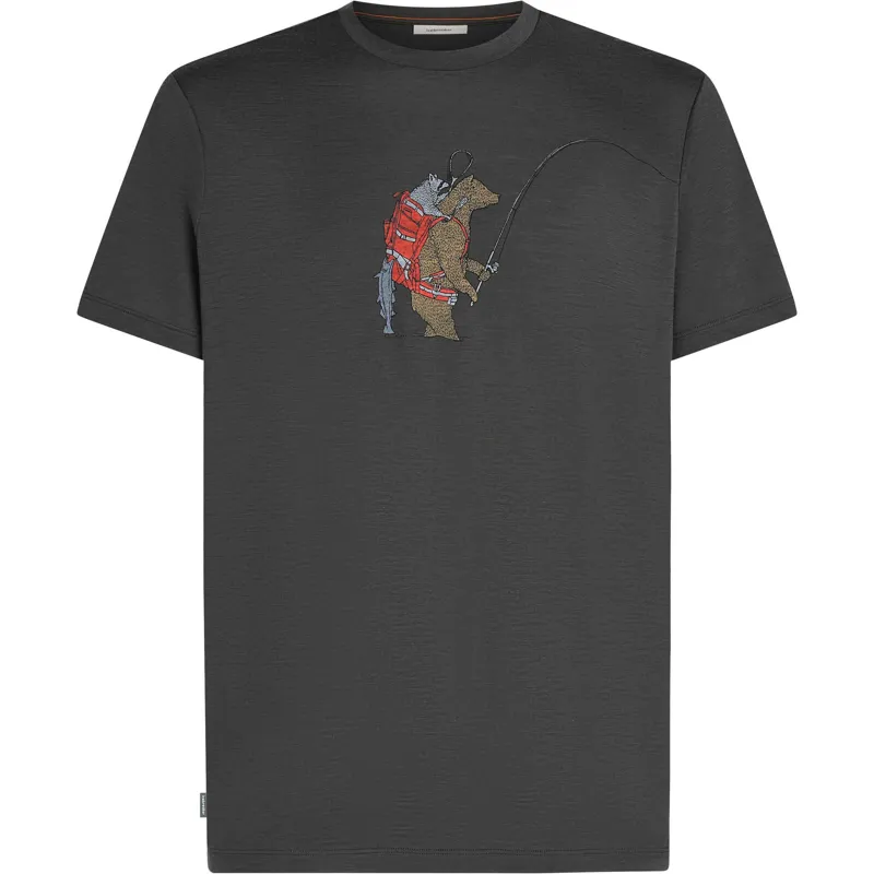 Icebreaker Mens 150 Tech Lite Short Sleeved Tee - Bear-Obsidian