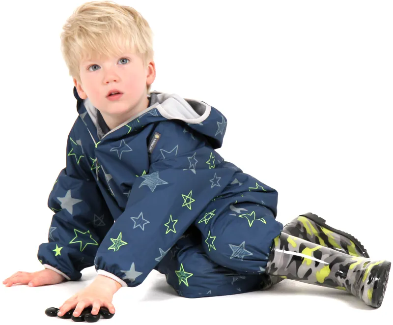 LittleLife Waterproof All In One Suit Fleece Lined - Navy Stars-1