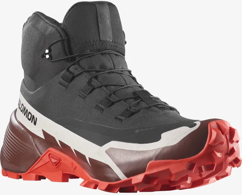 Salomon Mens Crosshike Mid GTX 2 Boots - Black-Bitter Chocolate-Fiery Red-1