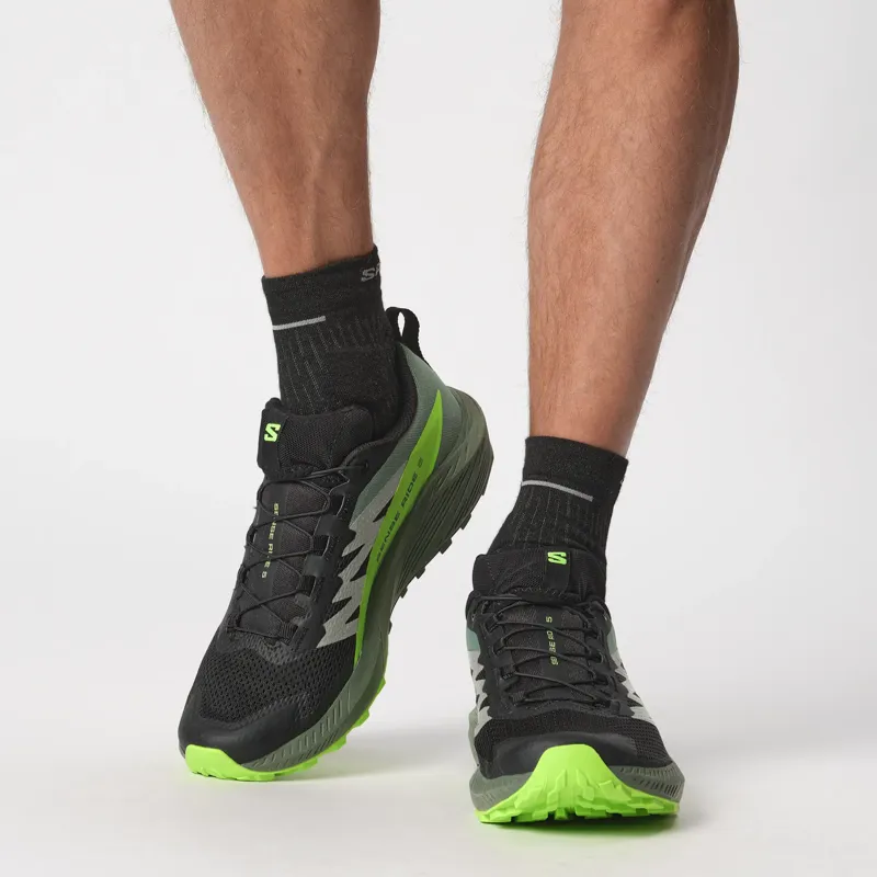 Salomon Mens Sense Ride 5 Shoes - Black-Laurel Wreath-Green Gecko-7