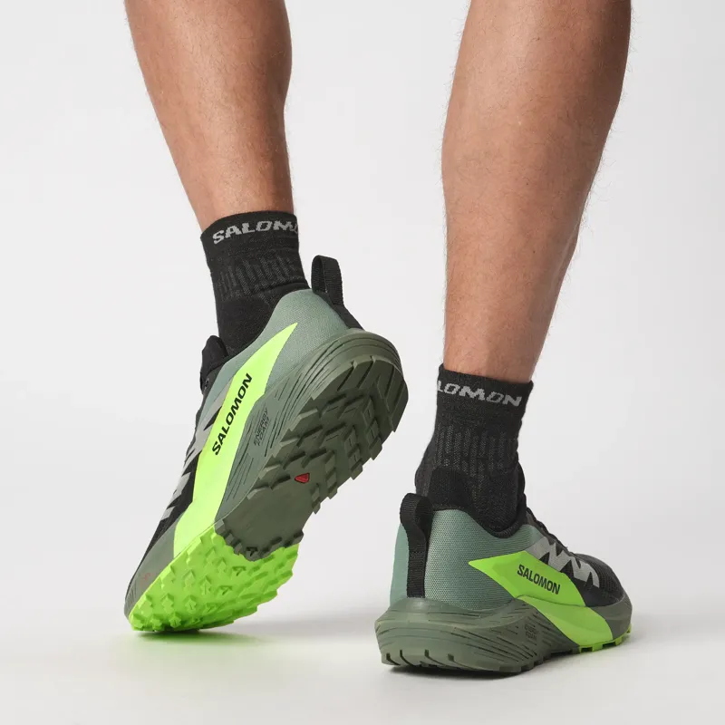 Salomon Mens Sense Ride 5 Shoes - Black-Laurel Wreath-Green Gecko-6