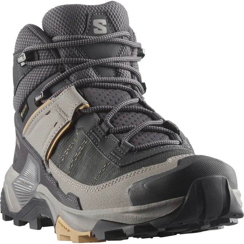 Salomon Womens X Ultra 5 Mid GTX Shoes - Nine Iron-Gull-Soft Clay-1