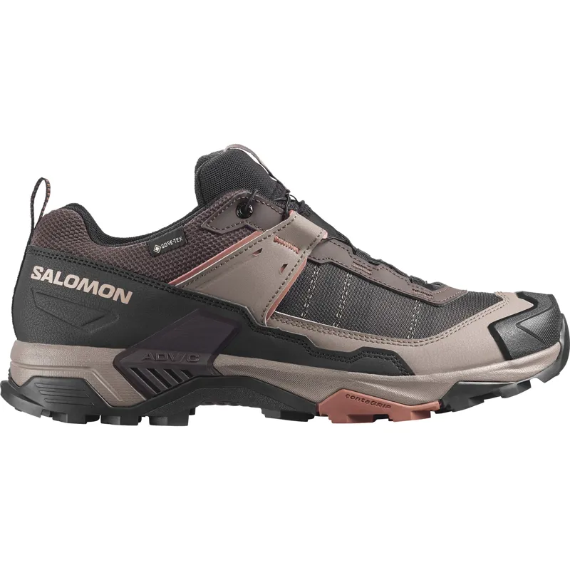 Salomon Mens X Ultra 5 GTX Shoes - Black Coffee-Walnut-Arabian Spice