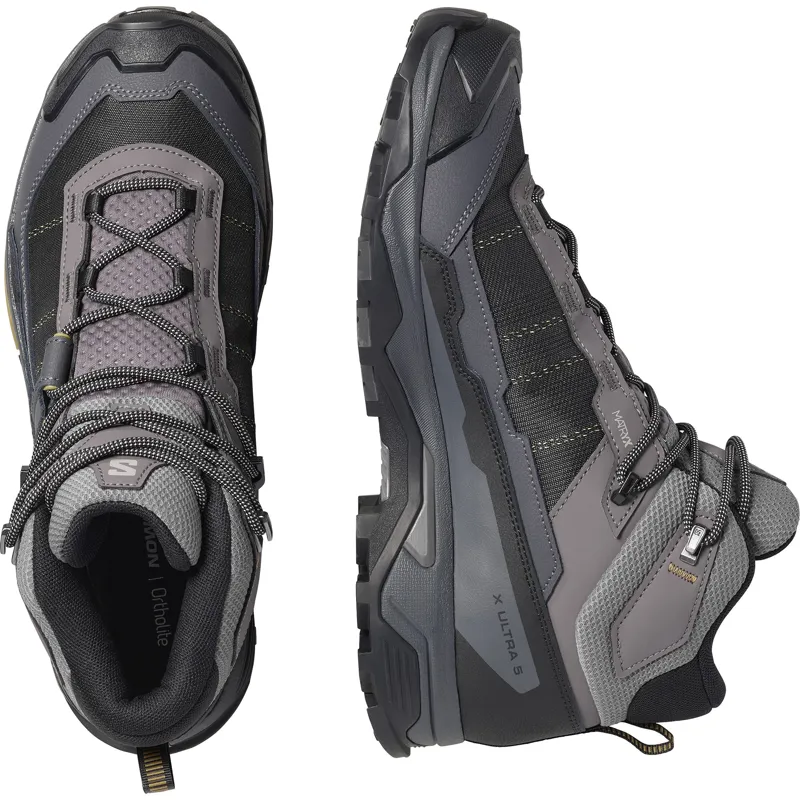 Salomon Mens X Ultra 5 Mid GTX Shoes - Dark Gull Gray-Asphalt-Willow-3