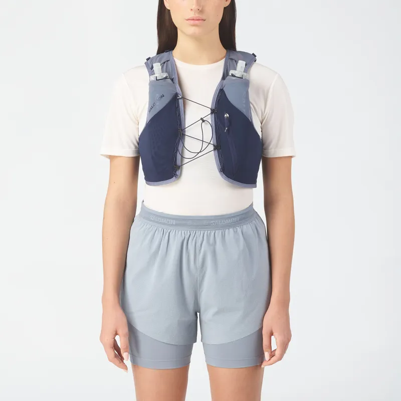 Salomon ADV Skin 5 Running Vest Set - Maritime Blue-Grisaille-Sunny Lime-2