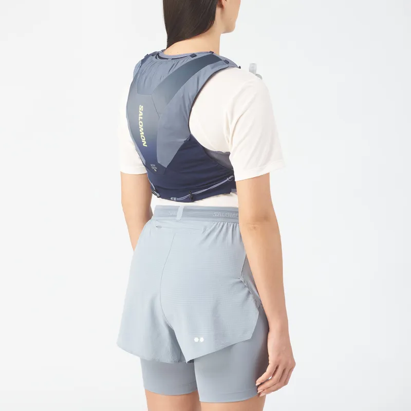 Salomon ADV Skin 5 Running Vest Set - Maritime Blue-Grisaille-Sunny Lime-3