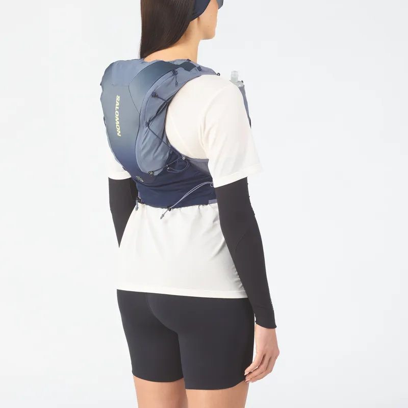 Salomon ADV Skin 12 Running Vest Set - Maritime Blue-Grisaille-Sunny Lime-3