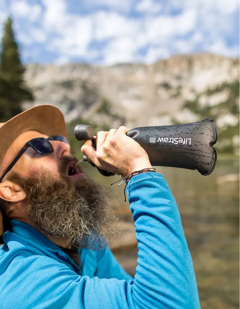 LifeStraw Peak Series Collapsible Squeeze Bottle 1L - Dark Mountain Gray-7