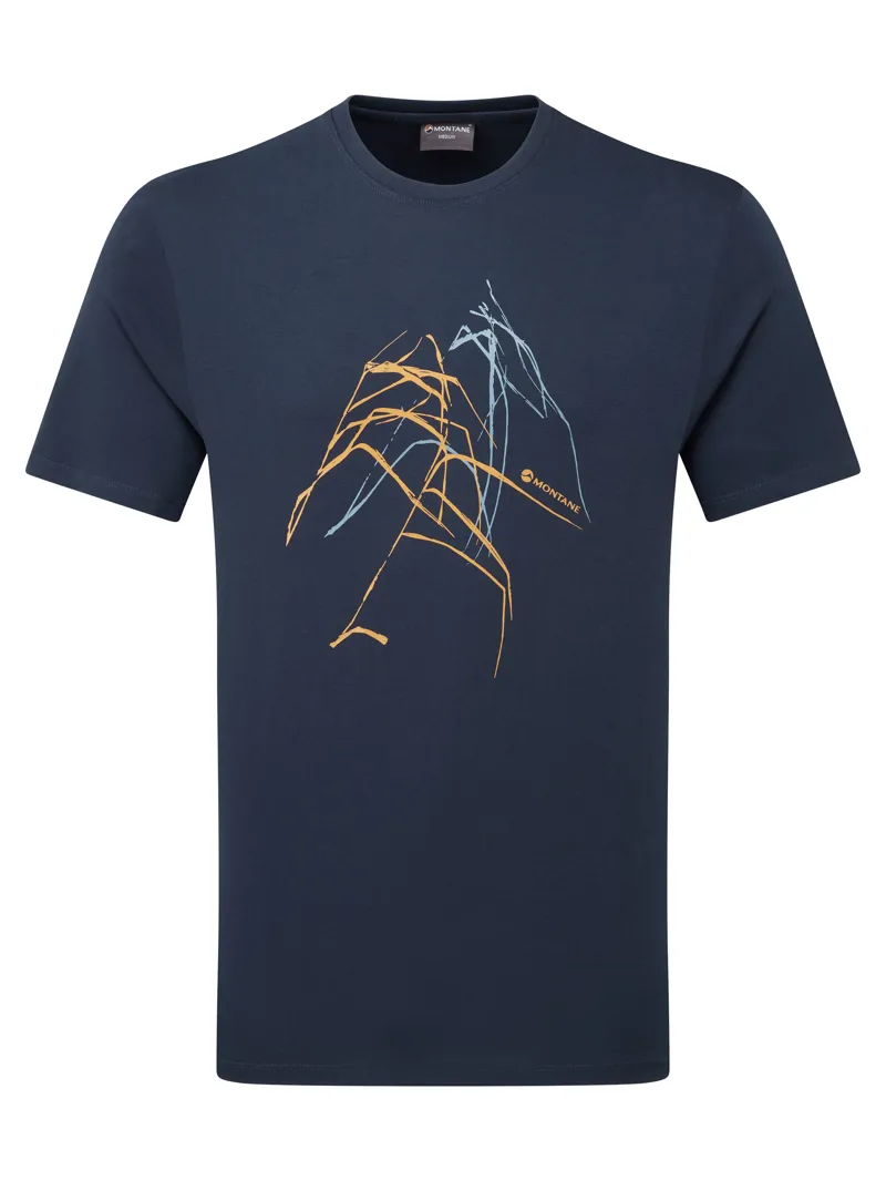 Montane Mens Abstract Mountain T-Shirt - Eclipse Blue
