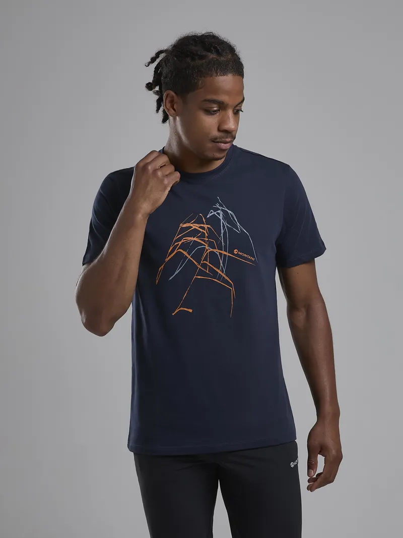 Montane Mens Abstract Mountain T-Shirt - Eclipse Blue-3