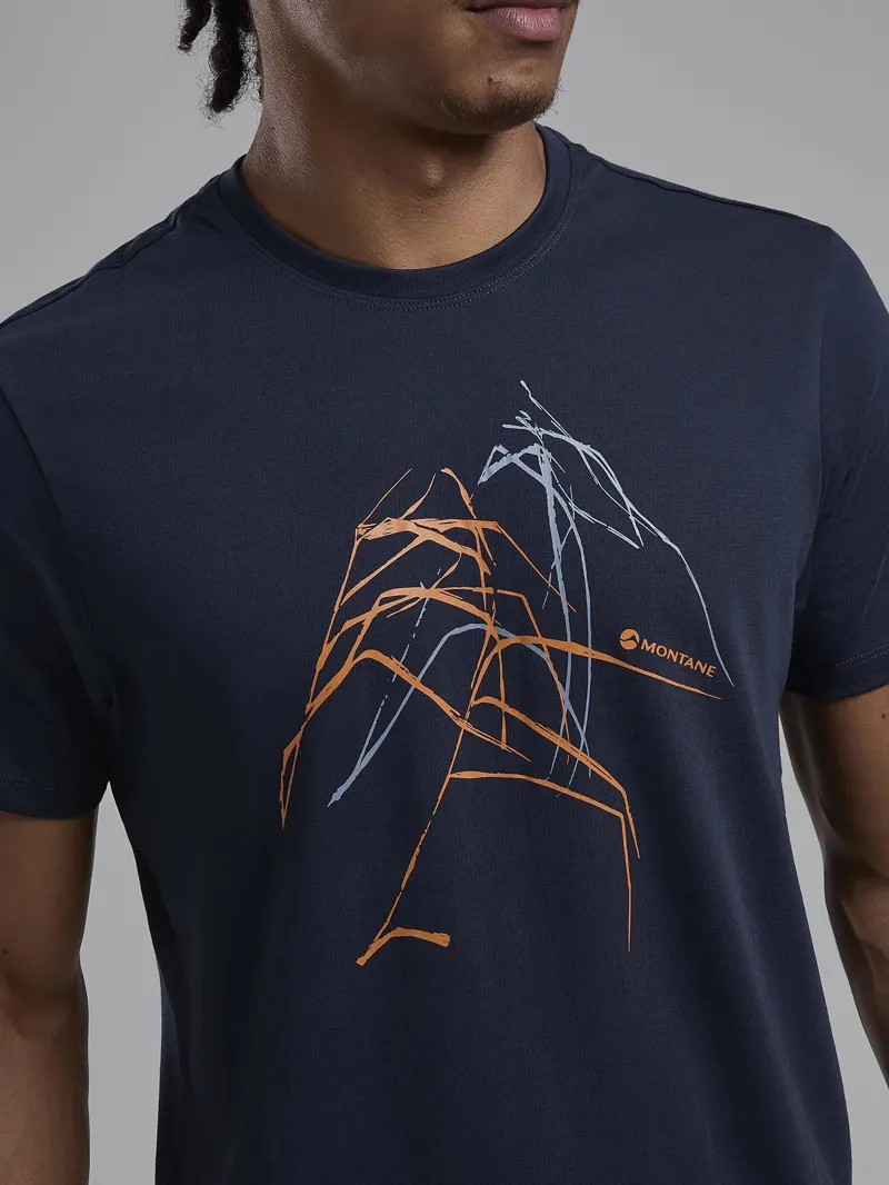Montane Mens Abstract Mountain T-Shirt - Eclipse Blue-5