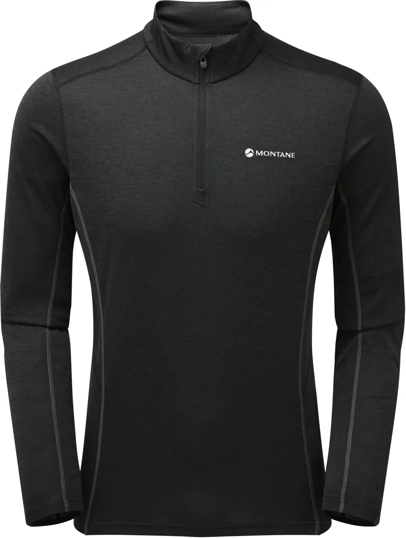 Montane Mens Dart Zip Neck T-Shirt - Black