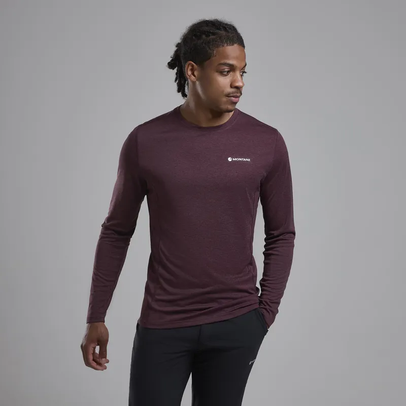 Montane Mens Dart Long Sleeved T-Shirt - Dark Garnet-1
