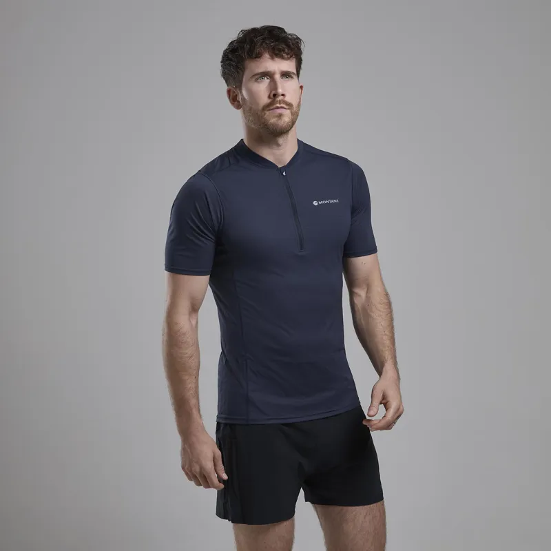 Montane Mens Dart Nano Zip T-Shirt - Eclipse Blue-1