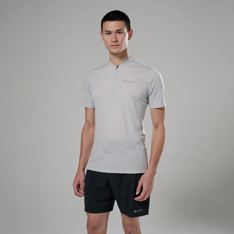 Montane Mens Dart Nano Zip T Shirt - Platinum-1