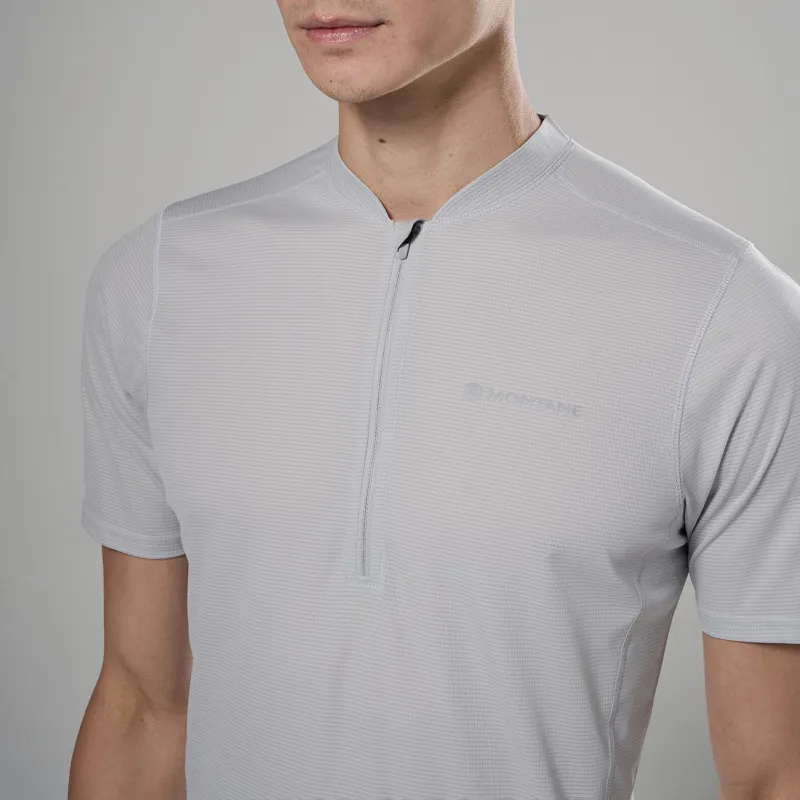 Montane Mens Dart Nano Zip T Shirt - Platinum-4