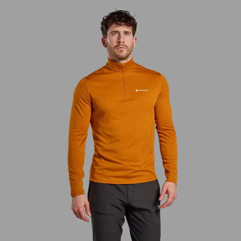 Montane Mens Dart Zip Neck T-Shirt - Amber-1