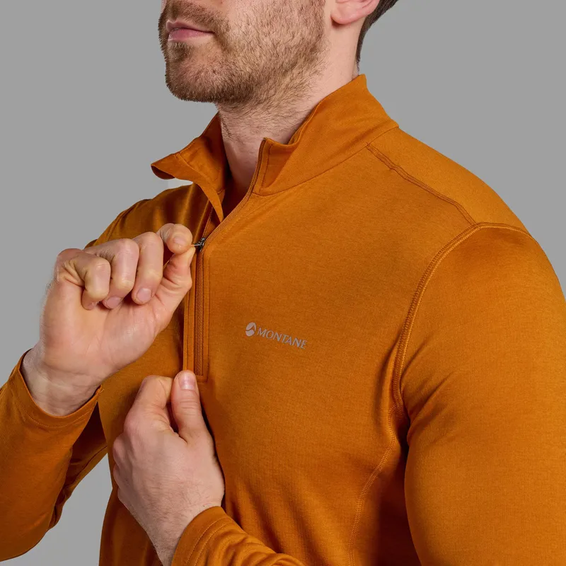 Montane Mens Dart Zip Neck T-Shirt - Amber-3