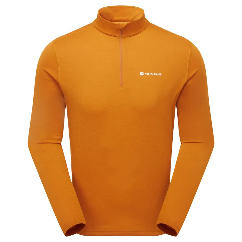 Montane Mens Dart Zip Neck T-Shirt - Amber