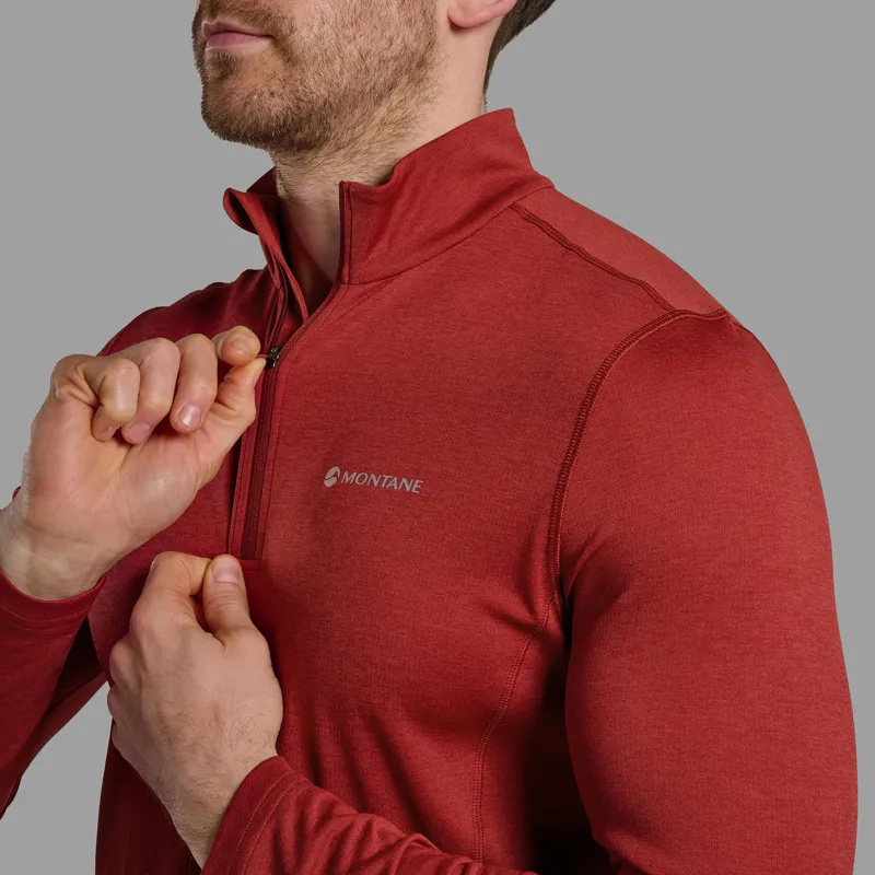 Montane Mens Dart Zip Neck T-Shirt - Dark Maple-3