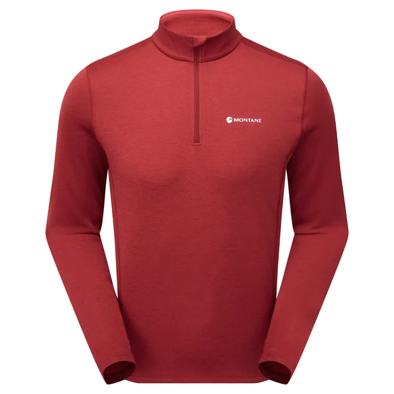 Montane Mens Dart Zip Neck T-Shirt - Dark Maple