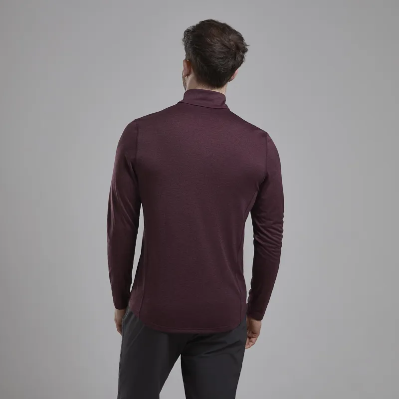 Montane Mens Dart Zip Neck T-Shirt - Dark Garnet-2