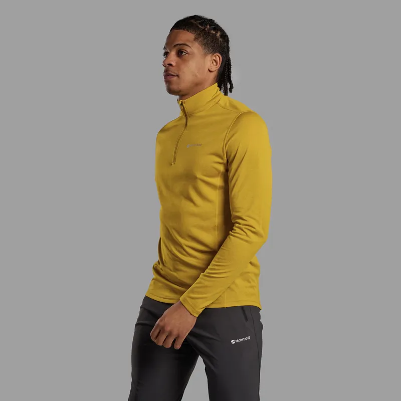 Montane Mens Dart Zip Neck T-Shirt - Ginkgo Gold-1
